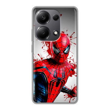 Силиконовый чехол на Xiaomi Redmi Note 13 Pro 4G с принтом Spiderman Человек паук Силиконовый чехол на Xiaomi Redmi Note 13 Pro 4G с принтом Spiderman Человек паук