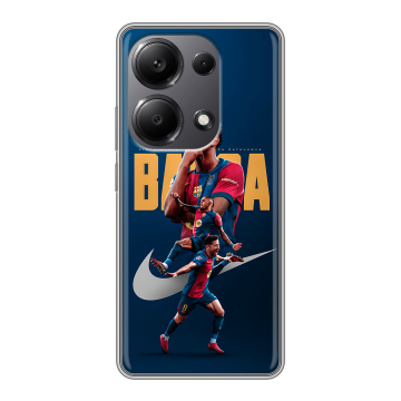 Силиконовый чехол на Xiaomi Redmi Note 13 Pro 4G с принтом Барселона Barca Yamal Силиконовый чехол на Xiaomi Redmi Note 13 Pro 4G с принтом Барселона Barca Yamal