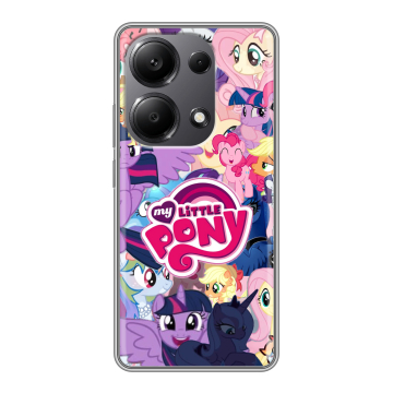 Силиконовый чехол на Xiaomi Redmi Note 13 Pro 4G с принтом My little pony Дружба чудо Силиконовый чехол на Xiaomi Redmi Note 13 Pro 4G с принтом My little pony Дружба чудо