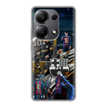 Силиконовый чехол на Xiaomi Redmi Note 13 Pro 4G с принтом Messi Barcelona Силиконовый чехол на Xiaomi Redmi Note 13 Pro 4G с принтом Messi Barcelona