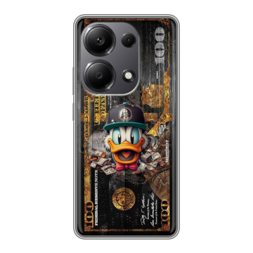 Силиконовый чехол на Xiaomi Redmi Note 13 Pro 4G с принтом Дональд Дак Доллар Силиконовый чехол на Xiaomi Redmi Note 13 Pro 4G с принтом Дональд Дак Доллар