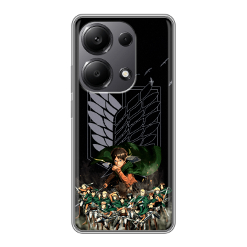 Силиконовый чехол на Xiaomi Redmi Note 13 Pro 4G с принтом Атака титанов Силиконовый чехол на Xiaomi Redmi Note 13 Pro 4G с принтом Атака титанов