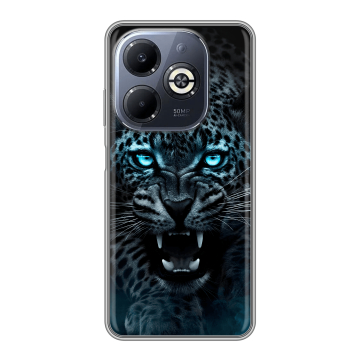 Силиконовый чехол на Infinix Smart 8 Plus с принтом Темный леопард