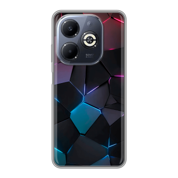 Силиконовый чехол на Infinix Smart 8 Plus с принтом Геометрия неона