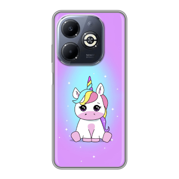 Силиконовый чехол на Infinix Smart 8 Plus с принтом Единорог