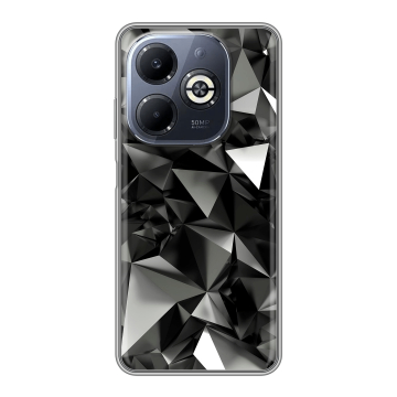 Силиконовый чехол на Infinix Smart 8 Plus с принтом Черные кристаллы