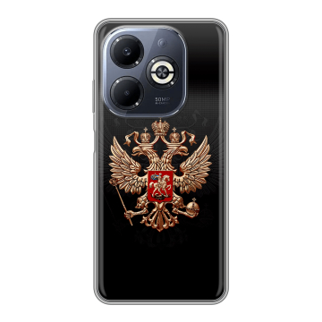 Силиконовый чехол на Infinix Smart 8 Plus с принтом Герб России