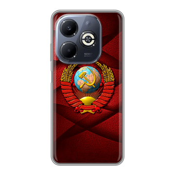Силиконовый чехол на Infinix Smart 8 Plus с принтом Герб СССР