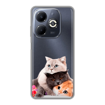 Силиконовый чехол на Infinix Smart 8 Plus с принтом Кошки