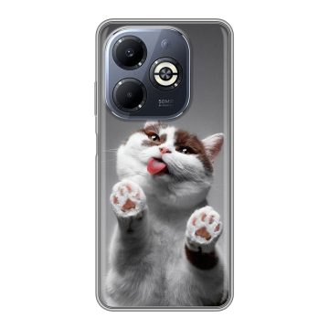Силиконовый чехол на Infinix Smart 8 Plus с принтом Коты