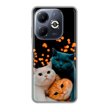 Силиконовый чехол на Infinix Smart 8 Plus с принтом Кошки