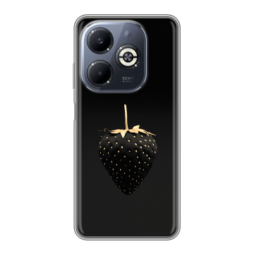 Силиконовый чехол на Infinix Smart 8 Plus с принтом Черная клубника