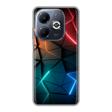 Силиконовый чехол на Infinix Smart 8 Plus с принтом Абстракция неон