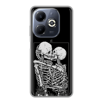 Силиконовый чехол на Infinix Smart 8 Plus с принтом Поцелуй скелетов Силиконовый чехол на Infinix Smart 8 Plus с принтом Поцелуй скелетов