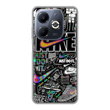 Силиконовый чехол на Infinix Smart 8 Plus с принтом Найк Силиконовый чехол на Infinix Smart 8 Plus с принтом Найк