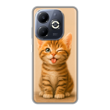 Силиконовый чехол на Infinix Smart 8 Plus с принтом котенок Силиконовый чехол на Infinix Smart 8 Plus с принтом котенок