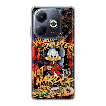 Силиконовый чехол на Infinix Smart 8 Plus с принтом Дональд Дак Деньги Силиконовый чехол на Infinix Smart 8 Plus с принтом Дональд Дак Деньги