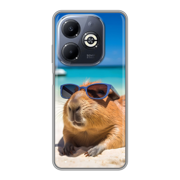 Силиконовый чехол на Infinix Smart 8 Plus с принтом Капибара Силиконовый чехол на Infinix Smart 8 Plus с принтом Капибара