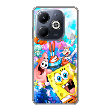 Силиконовый чехол на Infinix Smart 8 Plus с принтом спанчбоб спанч боб Силиконовый чехол на Infinix Smart 8 Plus с принтом спанчбоб спанч боб