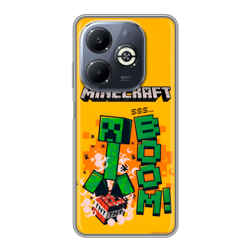 Силиконовый чехол на Infinix Smart 8 Plus с принтом Майнкрафт Minecraft Силиконовый чехол на Infinix Smart 8 Plus с принтом Майнкрафт Minecraft