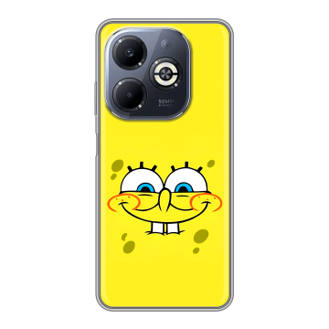 Силиконовый чехол на Infinix Smart 8 Plus с принтом спанчбоб спанч боб