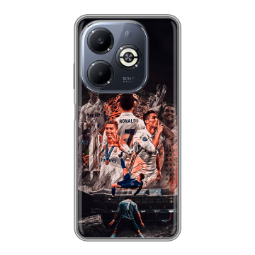 Силиконовый чехол на Infinix Smart 8 Plus с принтом Реал Роналдо Real Ronaldo
