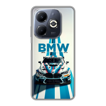 Силиконовый чехол на Infinix Smart 8 Plus с принтом БМВ BMW Силиконовый чехол на Infinix Smart 8 Plus с принтом БМВ BMW