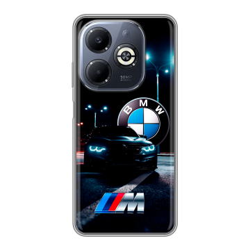 Силиконовый чехол на Infinix Smart 8 Plus с принтом БМВ BMW Силиконовый чехол на Infinix Smart 8 Plus с принтом БМВ BMW