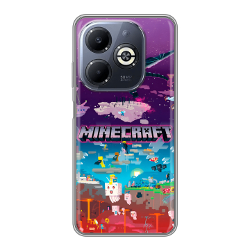 Силиконовый чехол на Infinix Smart 8 Plus с принтом Майнкрафт Minecraft Силиконовый чехол на Infinix Smart 8 Plus с принтом Майнкрафт Minecraft