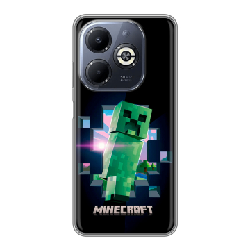 Силиконовый чехол на Infinix Smart 8 Plus с принтом Майнкрафт Minecraft Силиконовый чехол на Infinix Smart 8 Plus с принтом Майнкрафт Minecraft