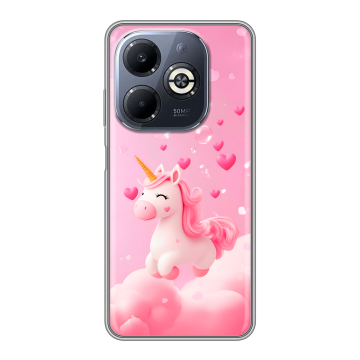 Силиконовый чехол на Infinix Smart 8 Plus с принтом Единорог Силиконовый чехол на Infinix Smart 8 Plus с принтом Единорог