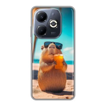 Силиконовый чехол на Infinix Smart 8 Plus с принтом Капибара