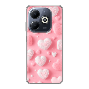 Силиконовый чехол на Infinix Smart 8 Plus с принтом Сердечки Силиконовый чехол на Infinix Smart 8 Plus с принтом Сердечки