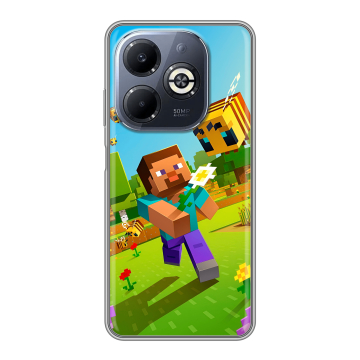 Силиконовый чехол на Infinix Smart 8 Plus с принтом Майнкрафт Minecraft