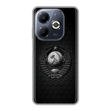 Силиконовый чехол на Infinix Smart 8 Plus с принтом Герб Флаг СССР
