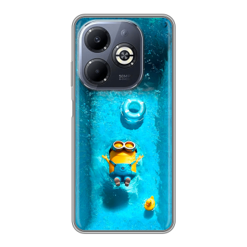 Силиконовый чехол на Infinix Smart 8 Plus с принтом Миньоны Силиконовый чехол на Infinix Smart 8 Plus с принтом Миньоны