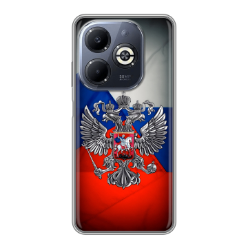 Силиконовый чехол на Infinix Smart 8 Plus с принтом Флаг России Силиконовый чехол на Infinix Smart 8 Plus с принтом Флаг России