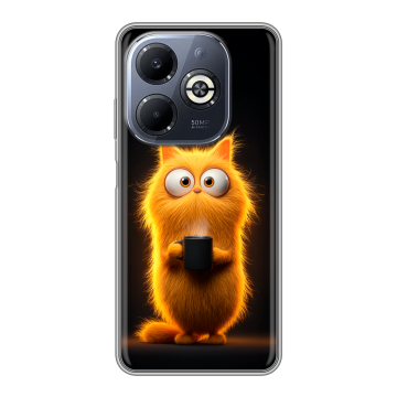 Силиконовый чехол на Infinix Smart 8 Plus с принтом Смешной кот Силиконовый чехол на Infinix Smart 8 Plus с принтом Смешной кот