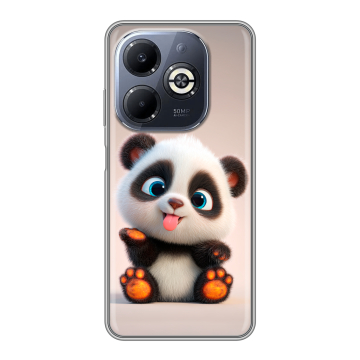 Силиконовый чехол на Infinix Smart 8 Plus с принтом милая панда Силиконовый чехол на Infinix Smart 8 Plus с принтом милая панда