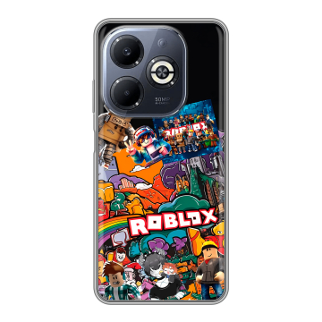 Силиконовый чехол на Infinix Smart 8 Plus с принтом Roblox Роблокс Силиконовый чехол на Infinix Smart 8 Plus с принтом Roblox Роблокс