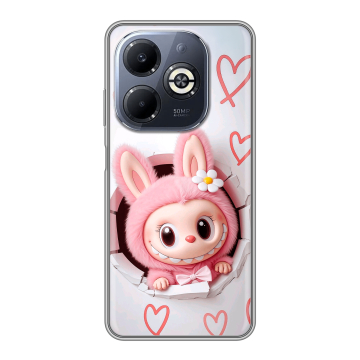 Силиконовый чехол на Infinix Smart 8 Plus с принтом Labubu Лабубу