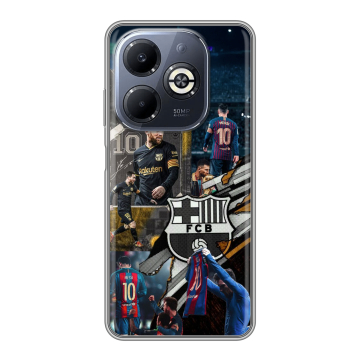 Силиконовый чехол на Infinix Smart 8 Plus с принтом Messi Barcelona Силиконовый чехол на Infinix Smart 8 Plus с принтом Messi Barcelona