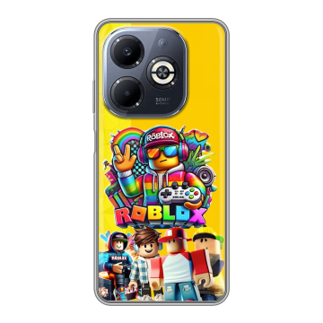 Силиконовый чехол на Infinix Smart 8 Plus с принтом Roblox Роблокс Силиконовый чехол на Infinix Smart 8 Plus с принтом Roblox Роблокс