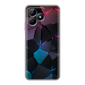 Силиконовый чехол на Realme Note 50 с принтом Геометрия неона Силиконовый чехол на Realme Note 50 с принтом Геометрия неона