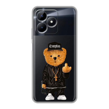 Силиконовый чехол на Realme Note 50 с принтом Мишка