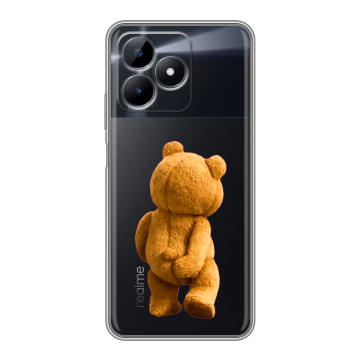 Силиконовый чехол на Realme Note 50 с принтом Медведь Силиконовый чехол на Realme Note 50 с принтом Медведь