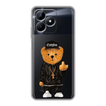 Силиконовый чехол на Realme Note 50 с принтом Плюшевый медведь