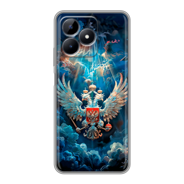 Силиконовый чехол на Realme Note 50 с принтом Герб флаг России