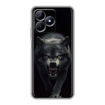 Силиконовый чехол на Realme Note 50 с принтом Волк Силиконовый чехол на Realme Note 50 с принтом Волк
