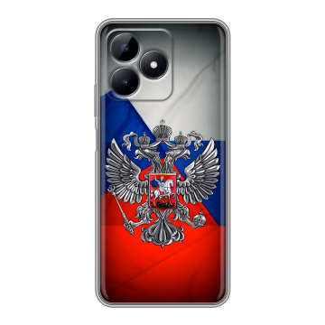 Силиконовый чехол на Realme Note 50 с принтом Флаг России